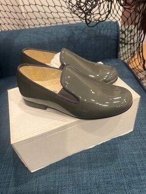 Manelli Kids Gray Patent Slip-On Flats